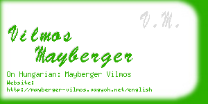 vilmos mayberger business card